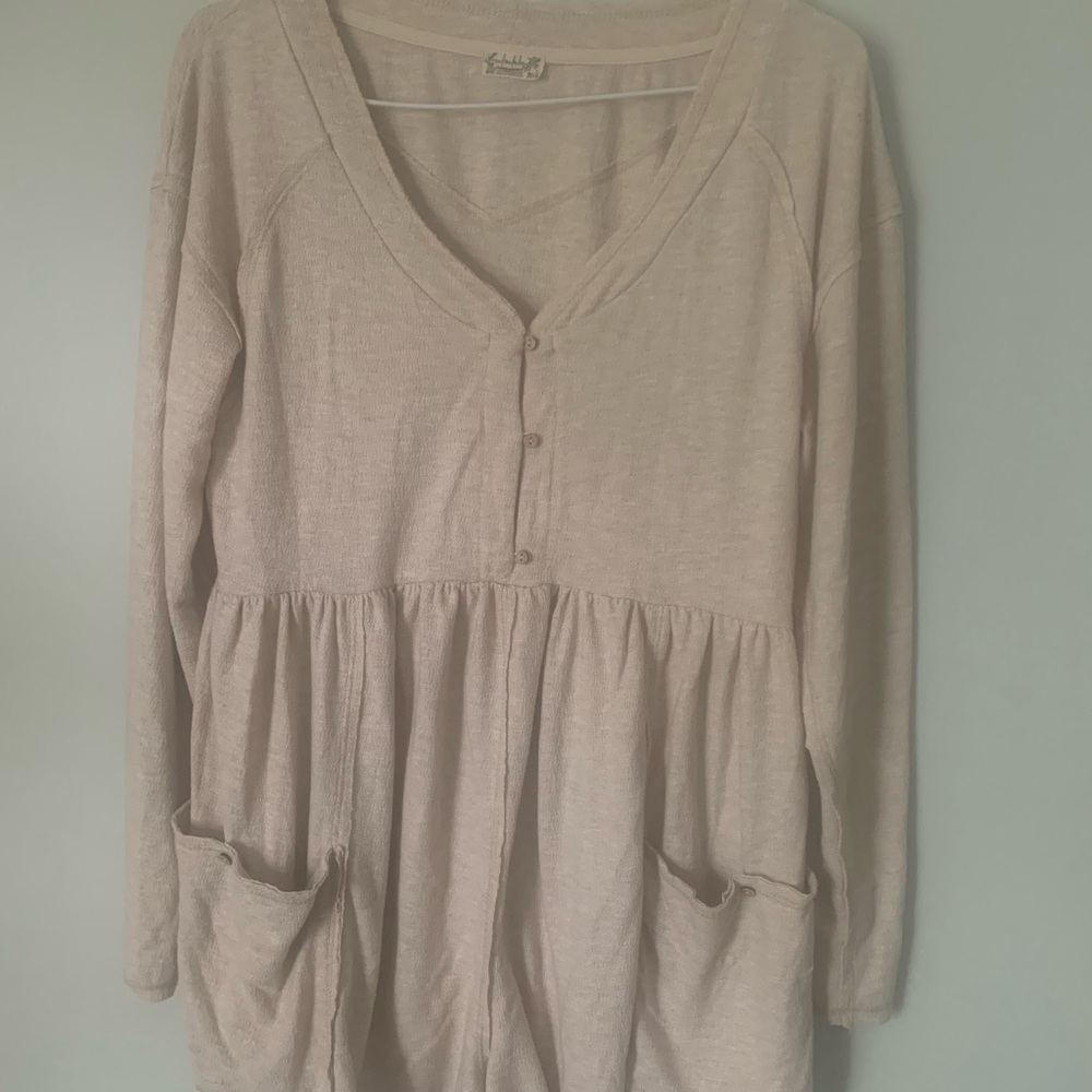 Babydoll Button-Front Soft Knit Romper - image 2